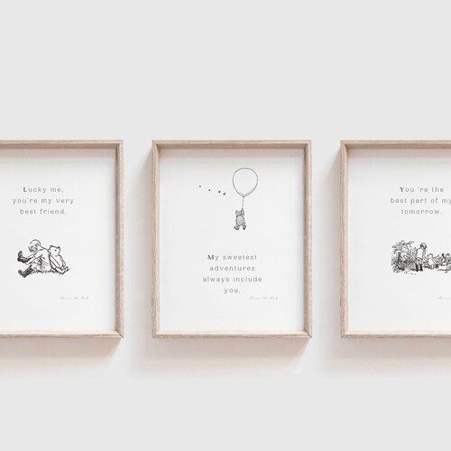 Winnie the Pooh Quotes Set of 3 Prints  Instant Download  - Etsy | Etsy (US)