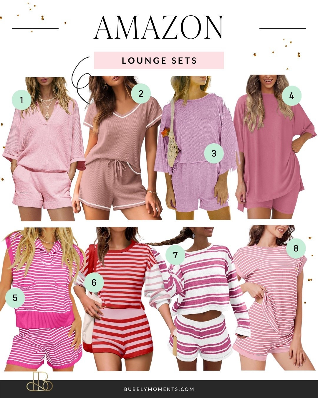 If your loungewear needs personality, this one’s for you 💗
This collage features playful prints, stripes, and bold lounge sets that are comfortable, cute, and easy to wear. Perfect for laid-back days, travel looks, casual plans, or cozy outfits that don’t feel boring.

These sets are great for mixing and matching, wearing together, or styling separately with your favorite basics. Comfortable doesn’t have to mean plain—and these prove it.

Tap to shop all the Amazon lounge sets ✨
Save this for fun outfit inspiration and comfy styles with personality.

#AmazonFashionFinds #AmazonLoungeSet #LTKFinds #LTKStyle #LTKAmazon #MatchingSets #PrintedLoungewear #StripedOutfits #CasualStyle #ComfortMeetsStyle #EverydayWear #AffordableFashion #RelaxedFits #OutfitInspo #StyleInspo #LTKDiscover #ShopLTK #LTKMustHaves #AmazonMustHaves #WearOnRepeat

#LTKootd #LTKdayinmylife #LTKgrwm