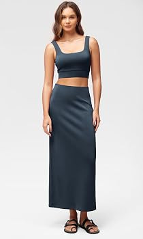 ODODOS Modal Soft Maxi Skirt for Women, Back Slit High Waist Casual Long Pencil Skirts | Amazon (US)