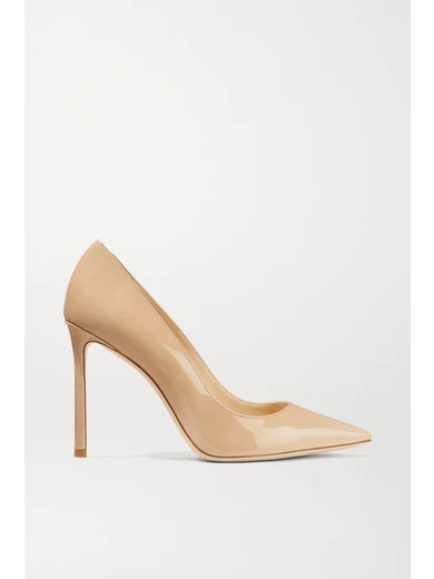 Jimmy Choo - Romy 100 Patent-leather Pumps - Sand | NET-A-PORTER (US)