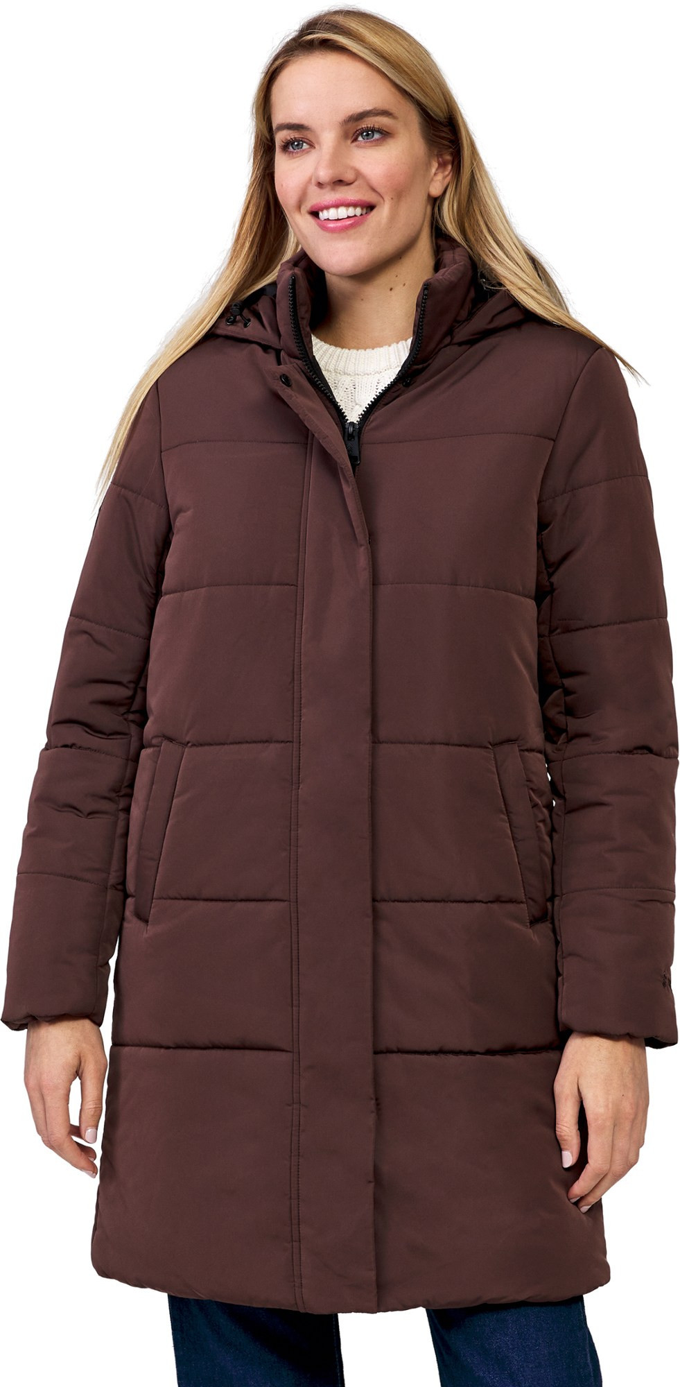 Free Country Women's FreeCycle Long Puffer Insulated Jacket Brown S | REI
