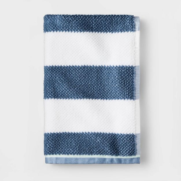 Striped Towel Navy with SILVADUR™ Antimicrobial Technology - Pillowfort™ | Target