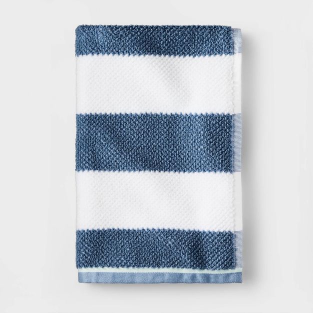 Striped Towel Navy with SILVADUR™ Antimicrobial Technology - Pillowfort™ | Target