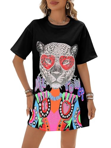 Vipwest Womens Graphic T Shirts Sequined Tops Sparkly Tops for Women Rock Shirts with Crew Neck F... | Amazon (US)