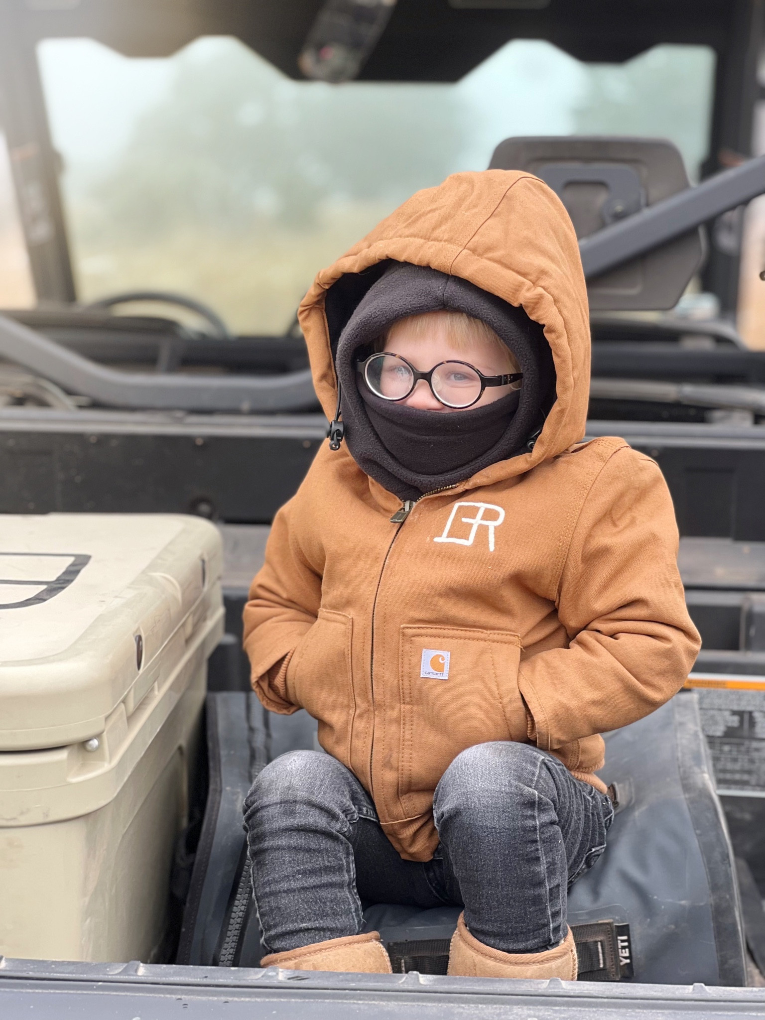 Boots is just making me melt with him little hands in his pockets 🫠😍
I love this little fleece face covering for the kids when it’s cold outside.
Boots is wearing a size 3 in his jacket- which is his normal size now. 

#LTKkids #LTKSeasonal #LTKHoliday