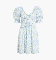 The Ophelia Mini Dress - Blue Peony Bouquet Cotton Sateen | Hill House Home