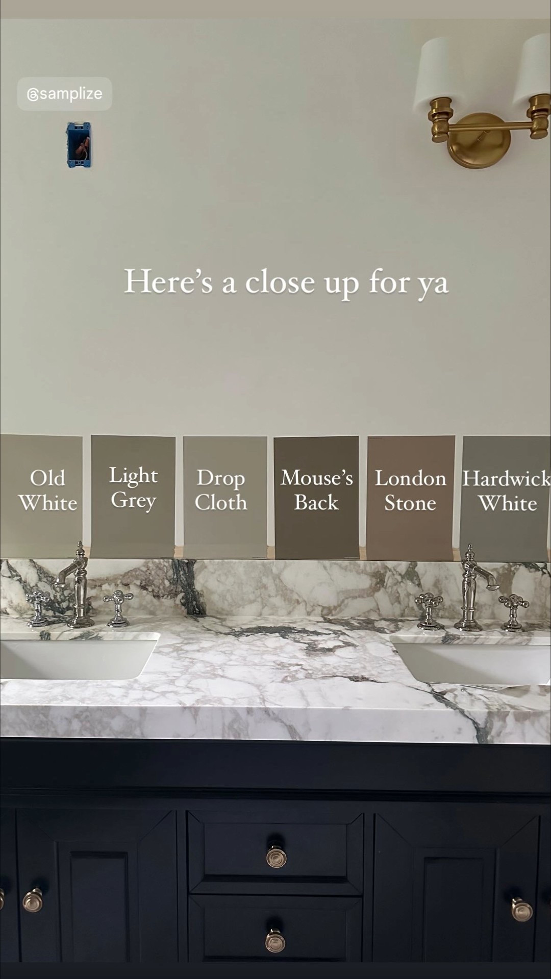 I’ve been struggling with picking a paint color for the primary bathroom. 

This time instead of ordering more paint samples, I ordered swatches from @samplize They’re made with REAL paint and therefore provide an exact color match (so you know what you’re getting!). I feel like “the one” has to be in here somewhere. 

Everything here is Farrow & Ball. From top left: Hardwick White, Drop Cloth, Old White, Light Grey, Mouse’s Back, London Stone, Dead Salmon

Which color would you pick?

If you’d like to try this you can use my code ALLISON10 to save 10% on your order.

#paint #painting #samplize #paintcolors #farrowandball #mousesback #hardwickwhite #deadsalmon #dropcloth #oldwhite #londonstone #lightgrey #diy #homeimprovement #bathroompaintideas #paintideas 

#LTKHome #LTKFindsUnder50