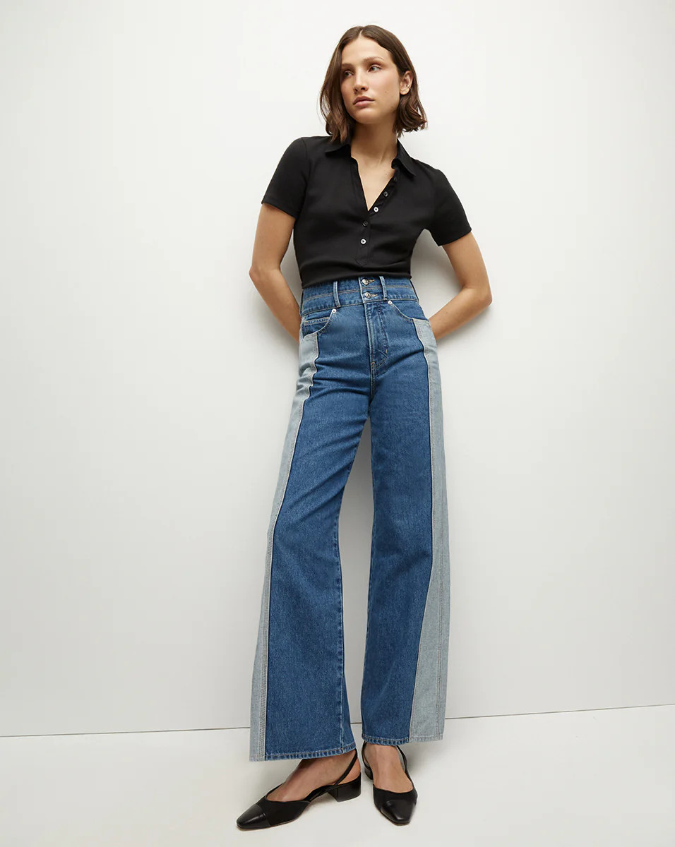 Taylor Wide-Leg Jean | Two-Tone | Veronica Beard