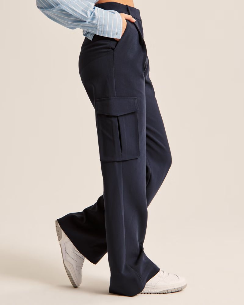 Women's A&F Sloane Tailored Cargo Pant | Women's Bottoms | Abercrombie.com | Abercrombie & Fitch (US)