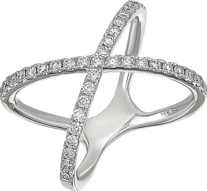 Audrey Diamond Crossover Ring | Nordstrom
