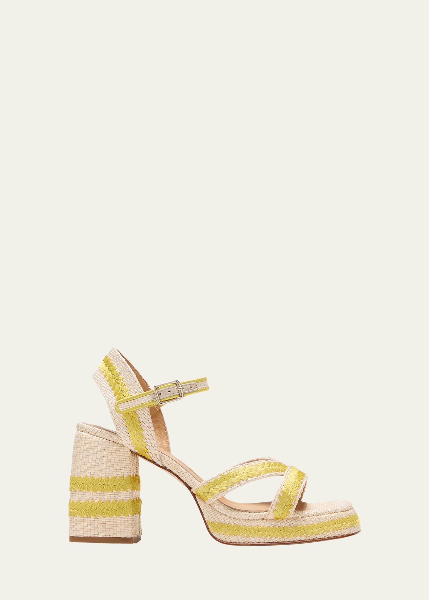 Castaner Vega Bicolor Raffia Ankle-Strap Sandals | Bergdorf Goodman