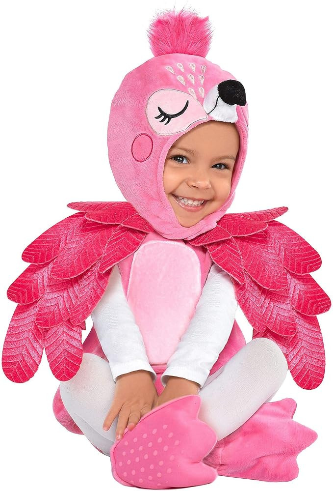 Party City Flamingo Costume for Babies, 12-24 Months, Includes Jumpsuit, Wings, Hood, and Booties | Amazon (US)