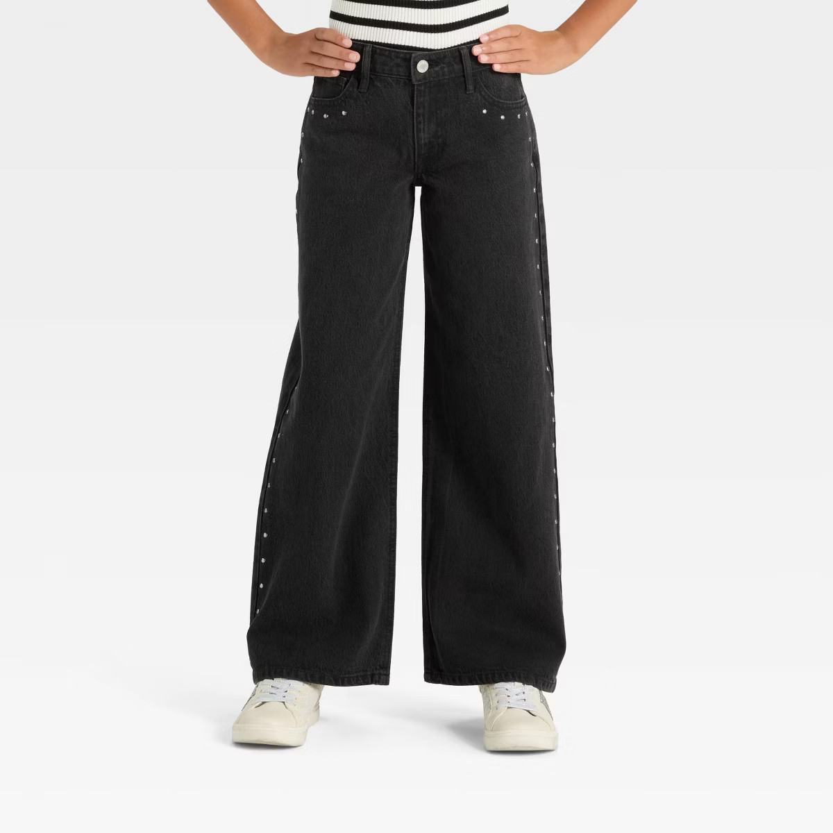 Girls' Mid-Rise Loose Slouchy Wide Leg Jeans - art class™ | Target