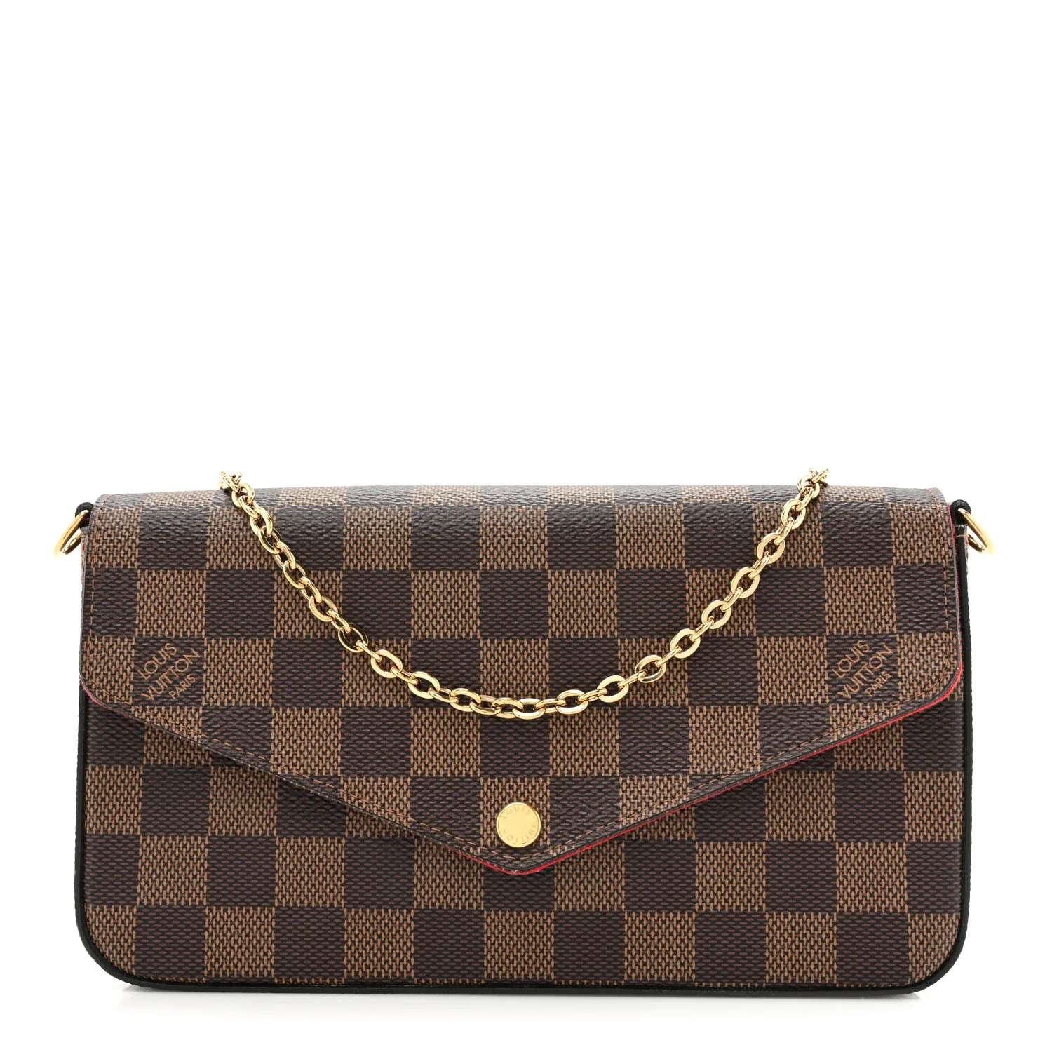 Louis Vuitton: All/Bags/Handbags/LOUIS VUITTON Damier Ebene Pochette Felicie Chain Wallet | FASHIONPHILE (US)