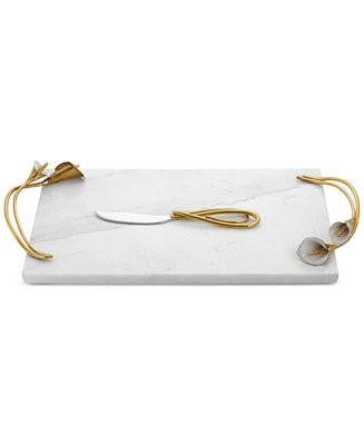 Michael Aram Calla Lily Large Cheeseboard and Knife, Set Of 2 - Macy's | Macy's