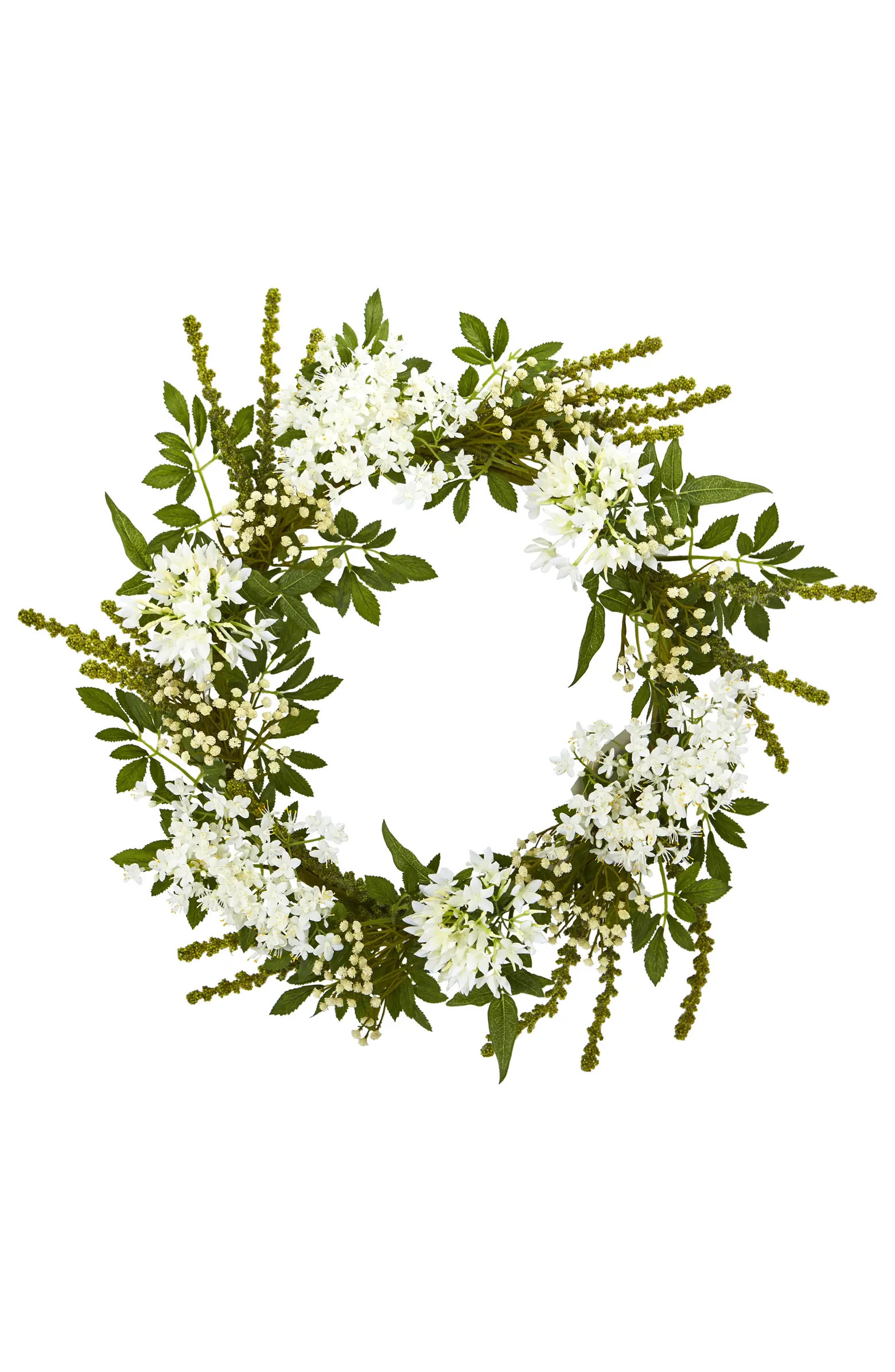 24-in White Mixed Floral Artificial Wreath | Nordstrom