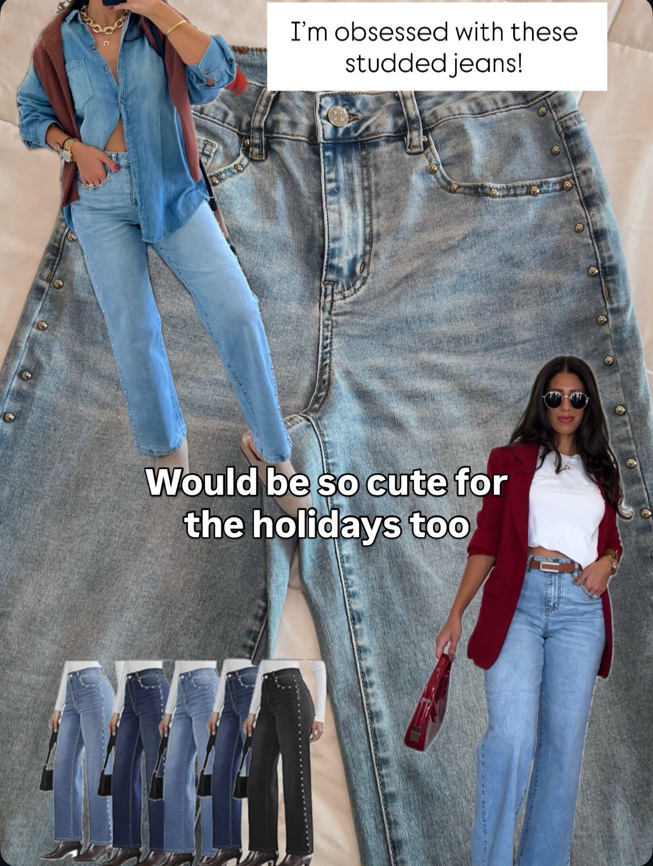 My Amazon prime deal day picks on these studded jeans!! 

#LTKStyleTip #LTKSaleAlert #LTKFindsUnder50