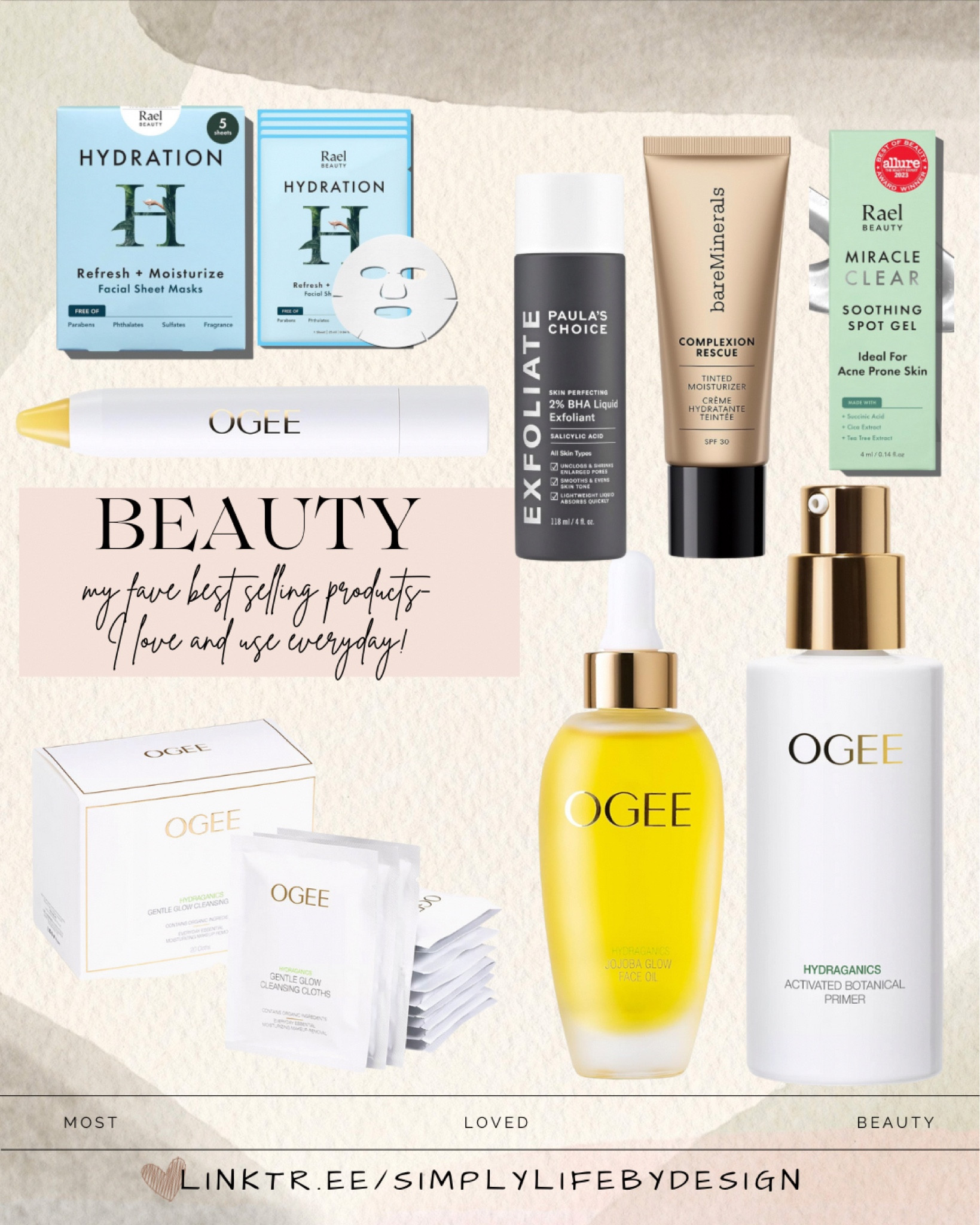 Beauty! Best selling products at affordable prices to help you look and feel your best. Love all Ogee products, my skin has never been healthier. Rael helps with that time of the month, especially with their spot stickers, and this Bare Minerals complexion rescue tinted moisturizer is a skincare must have for those sun filled days!

#LTKsalealert #LTKbeauty #LTKstyletip