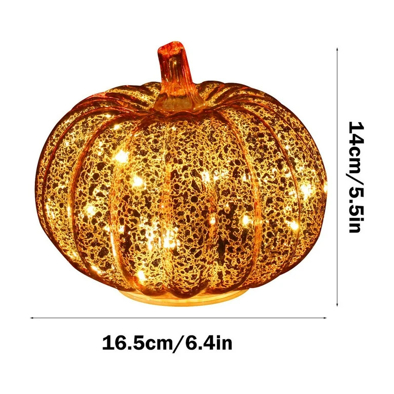 Fall Mercury Glass Light up Pumpkin Decor Fall Decoration for Home Thanksgiving Lamps for Festive... | Walmart (US)
