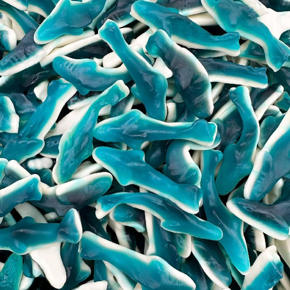 Baby Blue Sharks Gummy Candy, Blue Raspberry and Marshmallow Flavors, 1-Pound Bag | Amazon (US)