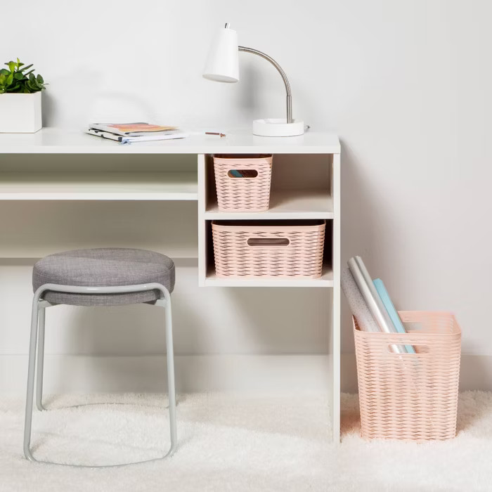 Wave 11" Cube Storage Bin Blush - Room Essentials™ | Target