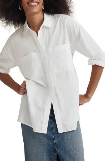 The Oversize Straight Hem Signature Poplin Shirt | Nordstrom