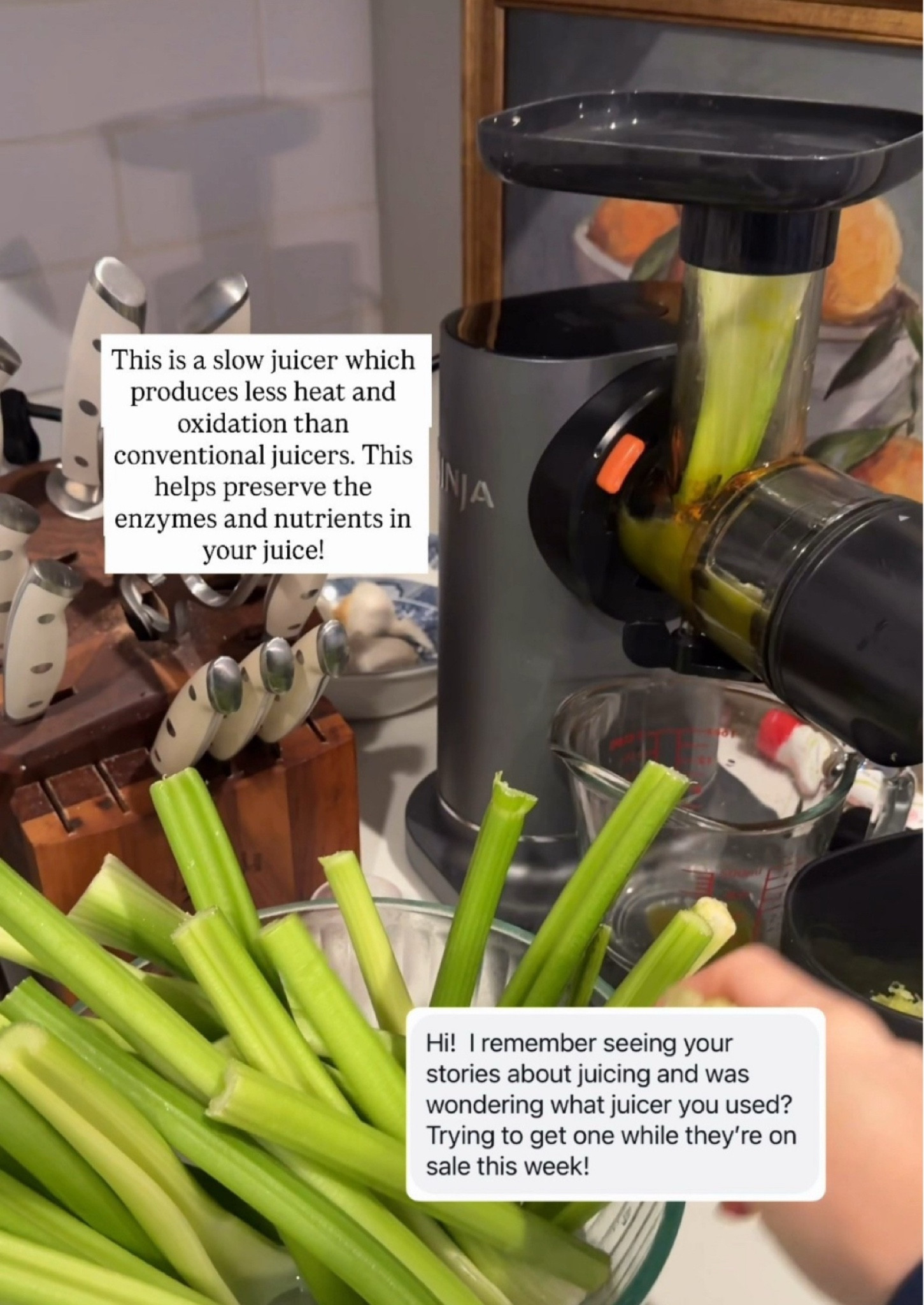 My favorite juicer of all time! This one is a slow juicer so it produces less heat oxidation than traditional juicers. This celery recipe is my favorite- let me know if you’d like the details! 

#LTKmomlife #LTKfoodie #LTKHome
