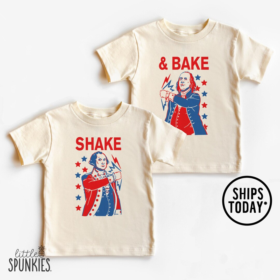 Shake & Bake Matching 4th of July Shirts for Kids, Fourth of July Toddler Graphic Tee, Retro Inde... | Etsy (US)