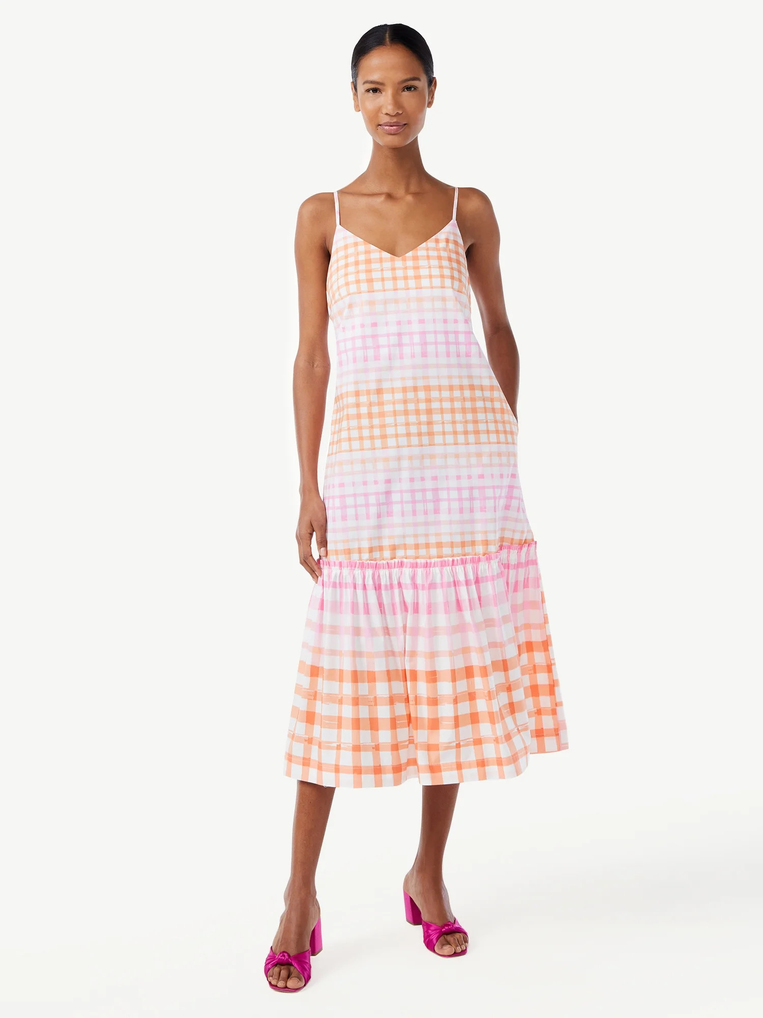 Scoop Women's Bow Back Midi Dress | Walmart (US)