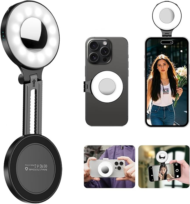 Magnetic Selfie Light for iPhone, LED Fill Ring Light for MagSafe with Adjustable, Compatible wit... | Amazon (US)