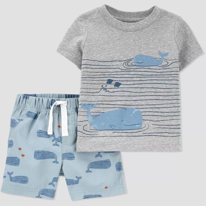 Baby Boys' Whales Top & Bottom Set - Just One You® made by carter's Blue | Target