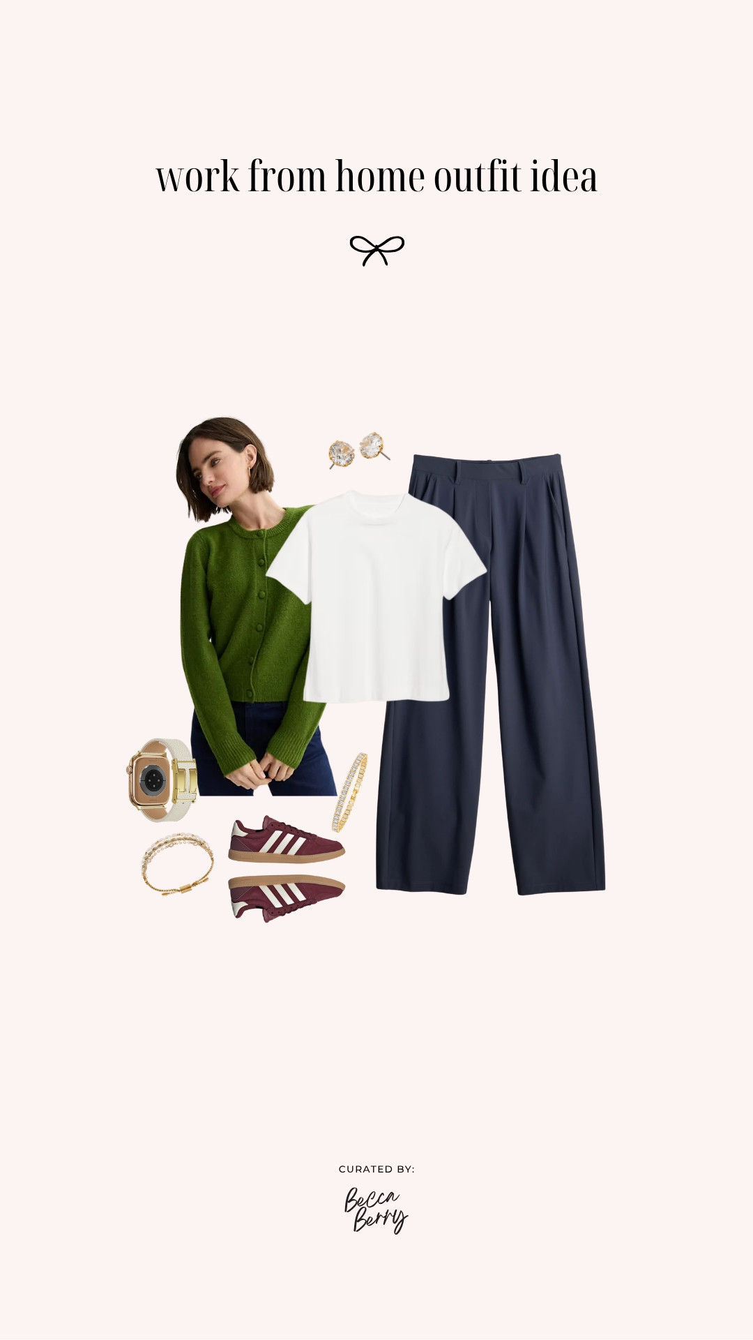 Tuesday’s midsize WFH outfit is built around a classic combination: white tee + cardigan + trousers.

I’m wearing the Old Navy Heavyweight Crew-Neck T-Shirt in Calla Lillies with the Nine West Button Front Crewneck Sweater in Gateway Green and FLX Pull-On Tricot Trousers in Navy from @Kohl's.

I especially love a pull-on trouser for WFH because you get the polished look of work pants with significantly more comfort for sitting at a desk.

Kate Spade studs, my Amazon tennis bracelet, Apple Watch, and adidas sneakers finish the look.

Save this easy cardigan + trouser outfit formula for later.

#LTKootd #LTKMidsize #LTKWorkwear