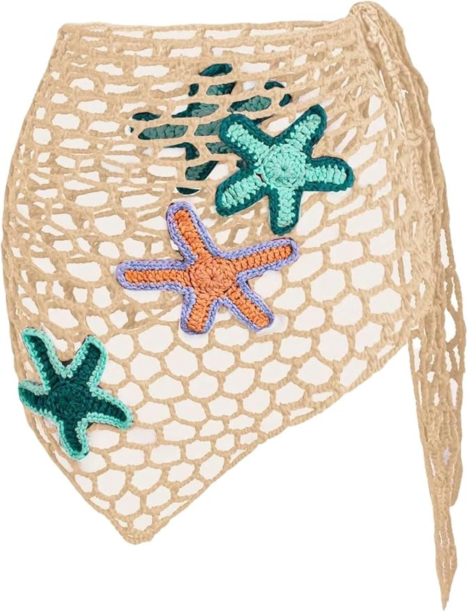 ZAFUL Sarong Coverups for Women Beach Vacation Fishnet See Thru Tie Side Bathing Suit Cover Up Mi... | Amazon (US)