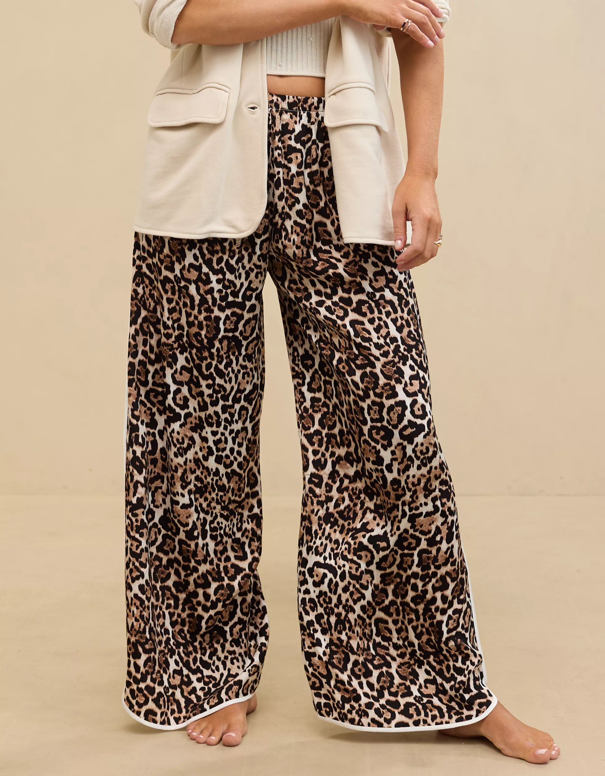 Aerie Off-Duty Satin Wide Leg Pant | Aerie