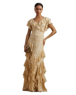 Floral Ruffle Trim Georgette Gown | Bloomingdale's (US)
