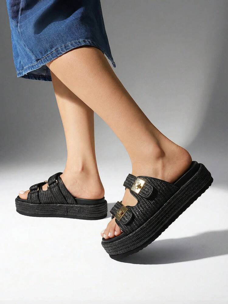 Raffia Espadrilles  | SHEIN