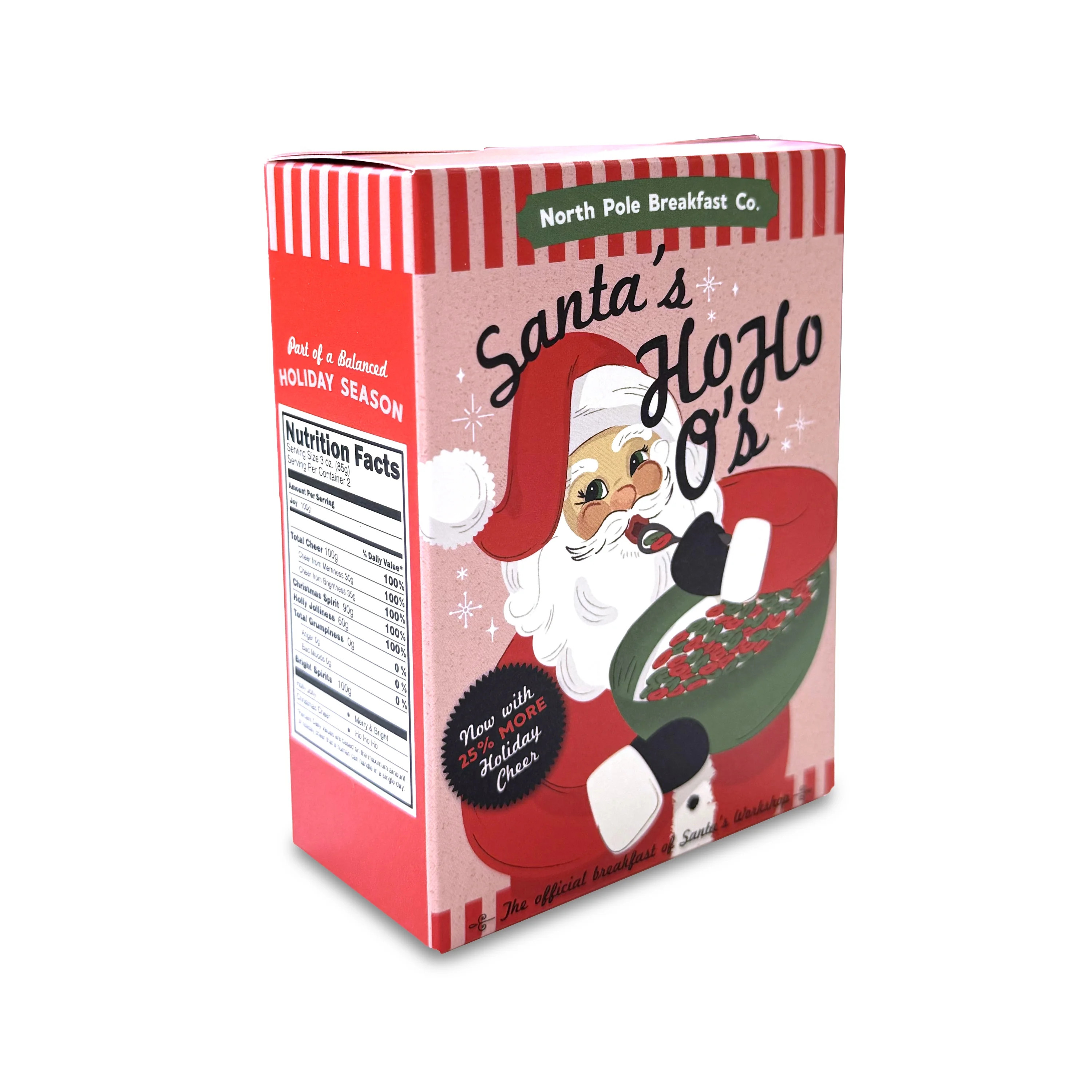 Santa's Ho Ho O's Miniature Cereal Gift Box, Multicolor, 4" x 3" x 1", by Holiday Time | Walmart (US)