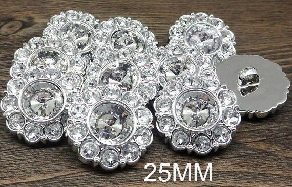 Wholesale CRYSTAL CLEAR Rhinestone Buttons Round Buttons Garment Buttons DIY Embellishments Brida... | Etsy (US)