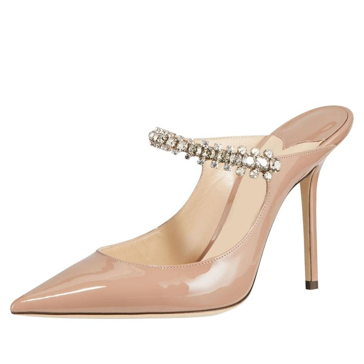 Women Heeled Mules Rhinestone Strappy Pointed Toe Mules | SHEIN
