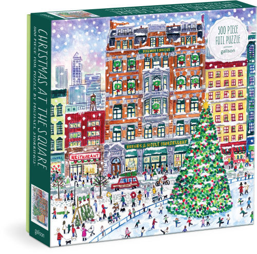 Michael Storrings Christmas at the Square 500 Piece Foil Puzzle | Barnes & Noble