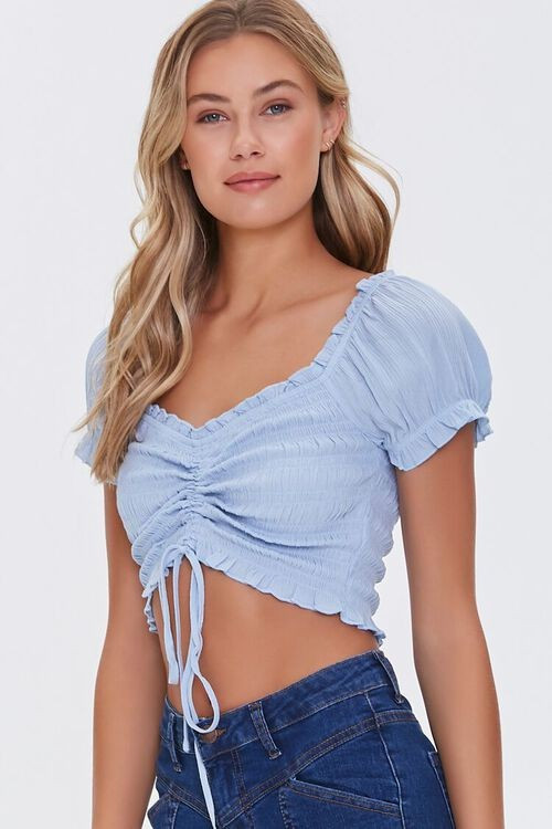 Smocked Ruffle-Trim Crop Top | Forever 21 (US)