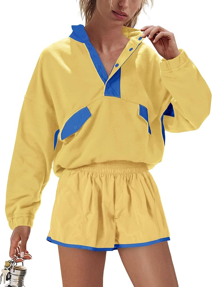 Nirovien Womens Workout Sets Athletic Activewear 2 Piece Sets Two Piece Outfits Pullover Sweatshi... | Amazon (US)