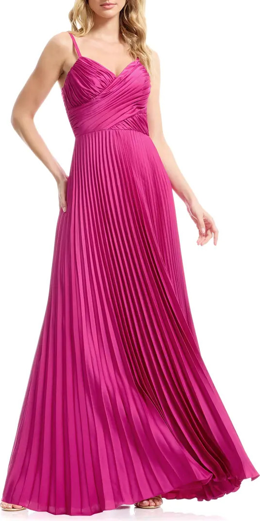Dress the Population Pleated Satin Gown | Nordstrom | Nordstrom