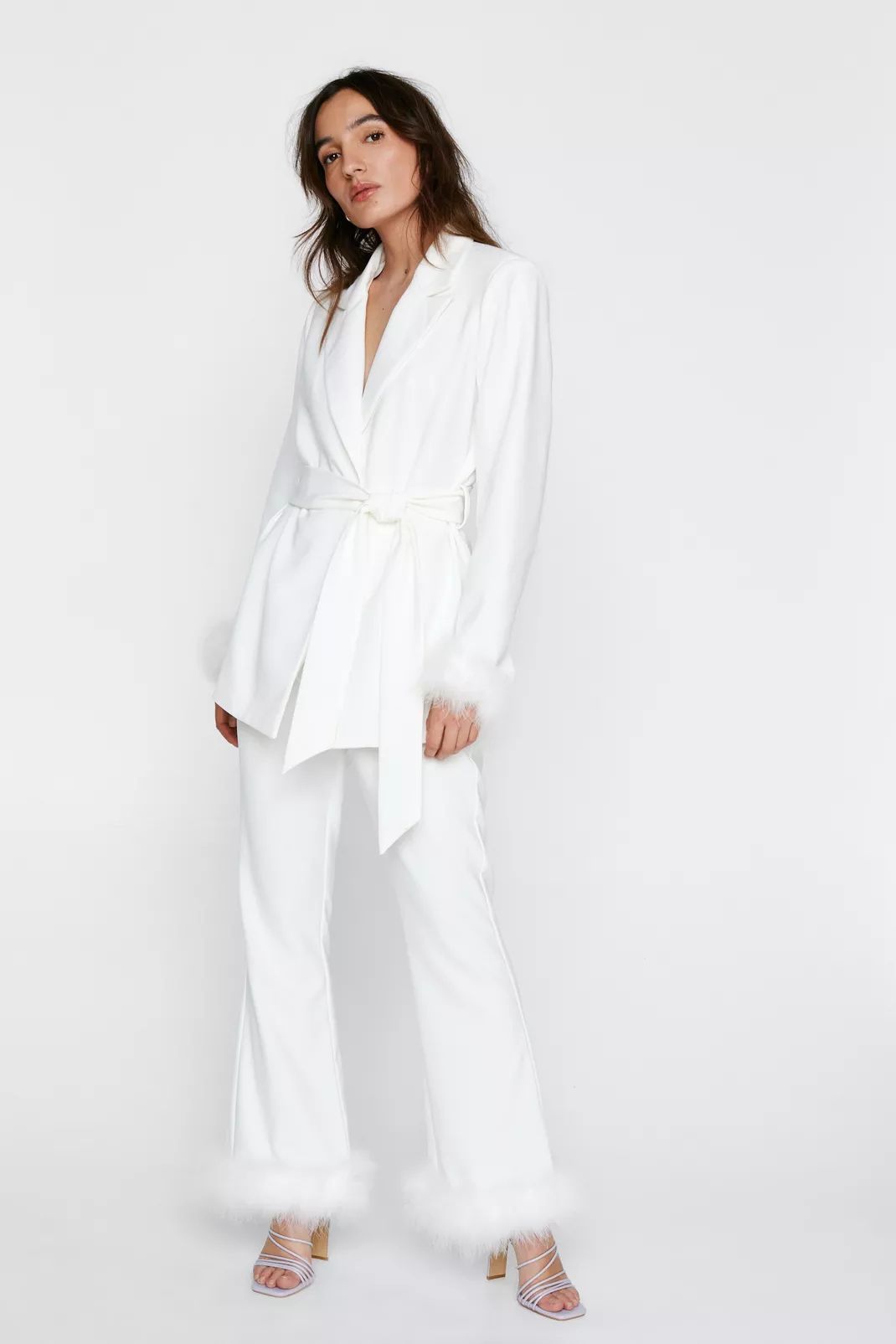 Petite Feather Hem Flared Co Ord Trouser | NastyGal (UK, IE)