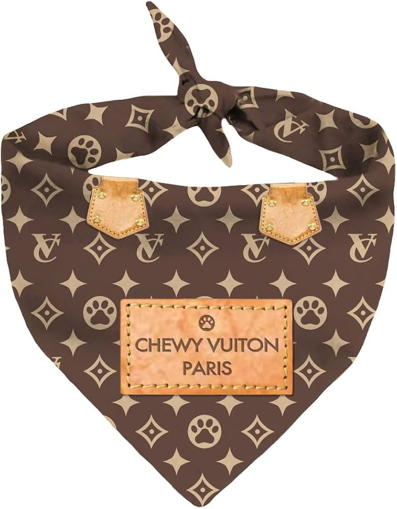 Chewy Vuiton Dog Bandana Designer Fashion Scarf Kerchief | Amazon (US)