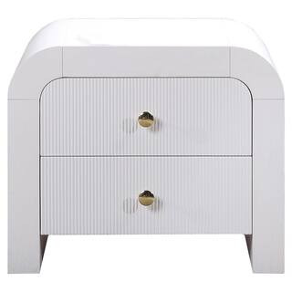 Bellagio 26 in. L x 20 in. D x 22.5 in. H White Nightstand | The Home Depot