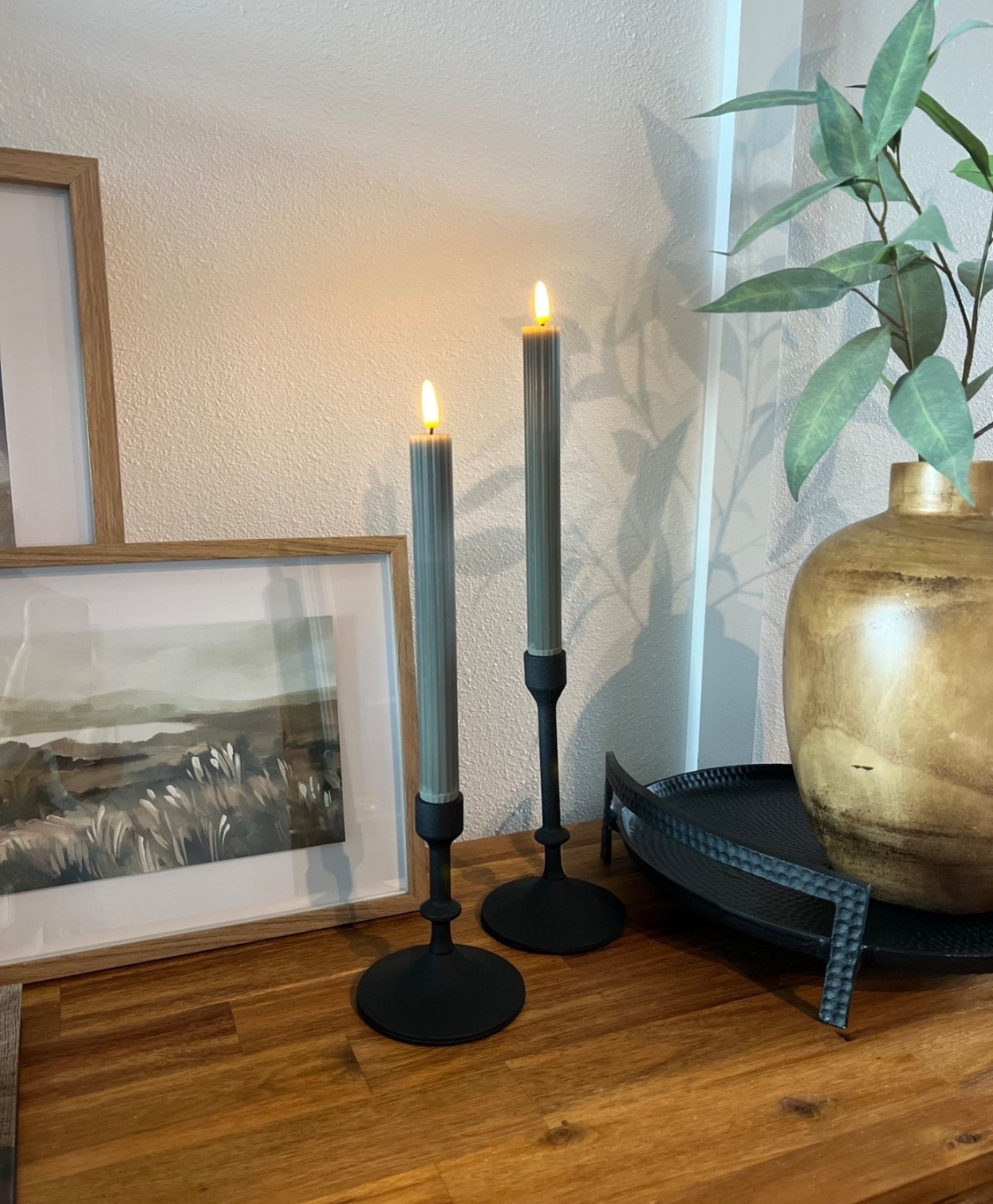 THE BEST battery operated candles and heavy duty candlesticks! 💯 🙌🏼 easy combo to add to sideboards, shelves or countertops. Perfect for pets and kids. No fires 🔥 

#LTKHome