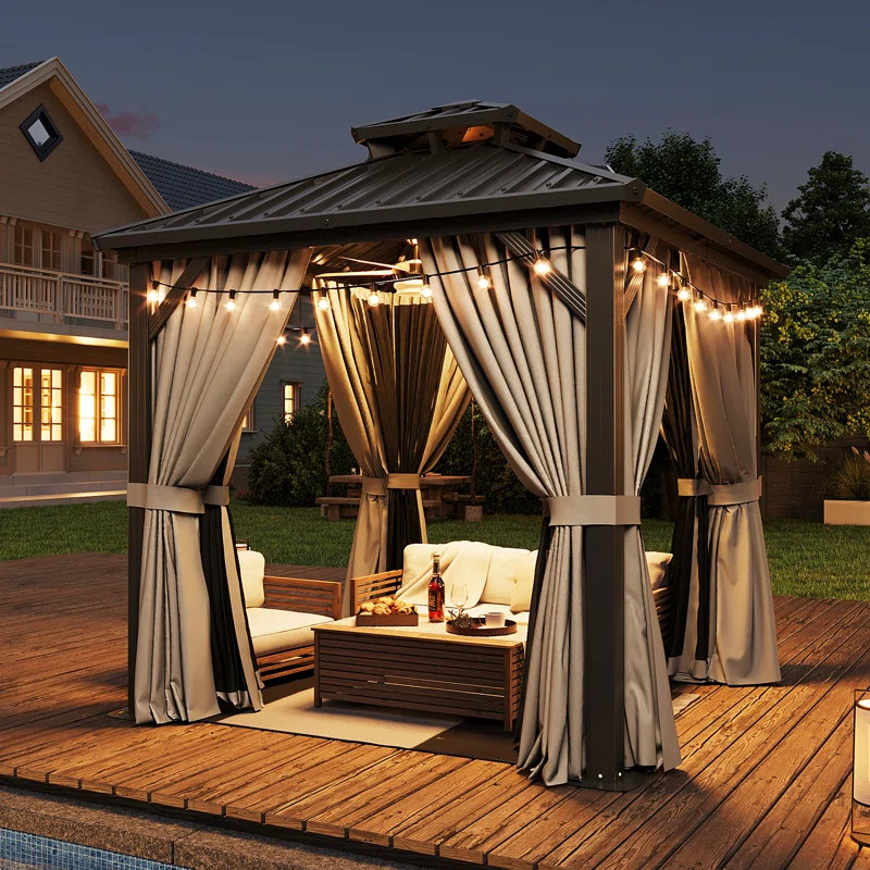 8 Ft. W X 8 Ft. D Patio Gazebo With Double Roof | Wayfair North America