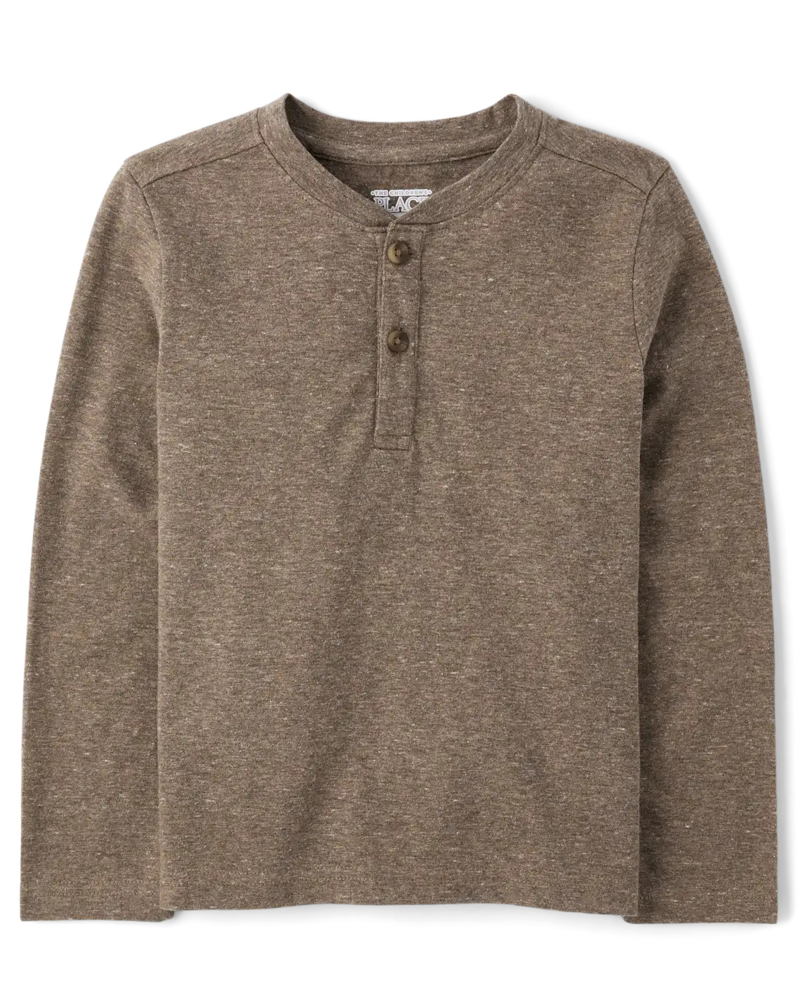 Baby And Toddler Boys Marled Henley Top - brown | The Children's Place