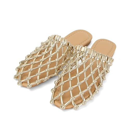 SOVANYOU Womens Slip on Mesh Flat Sandals Woven Mules Dressy Braided Flats Summer Beach Casual Cl... | Amazon (US)
